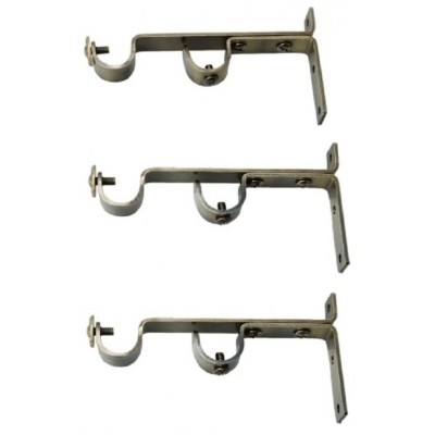 Ddrapes - 3  LONG Strong  Double SS Bracket for 2 25MM Curtain Rod (Both Eye-Let) (Custom Made)